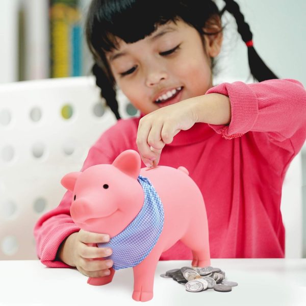 Schylling Rubber Piggy Bank Pink. 1 EA